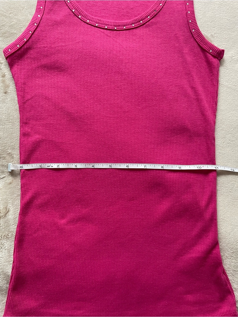 Hot Pink Rhinestone Tank Top - Picture 5 of 7